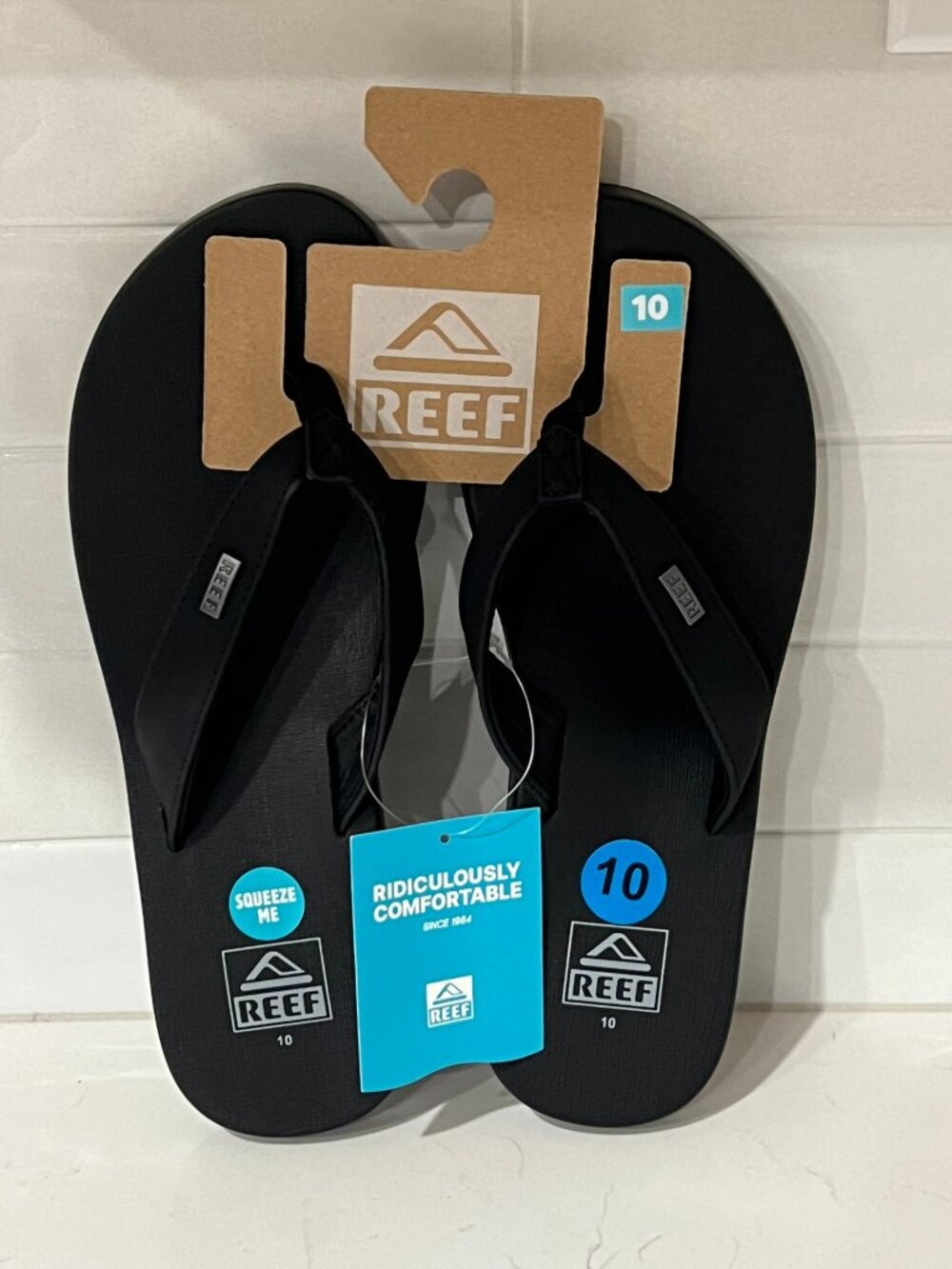 Womens 10 REEF Black Mia Sassy Cushion Comfort Squishy Flip Flops NWT New Shoes
